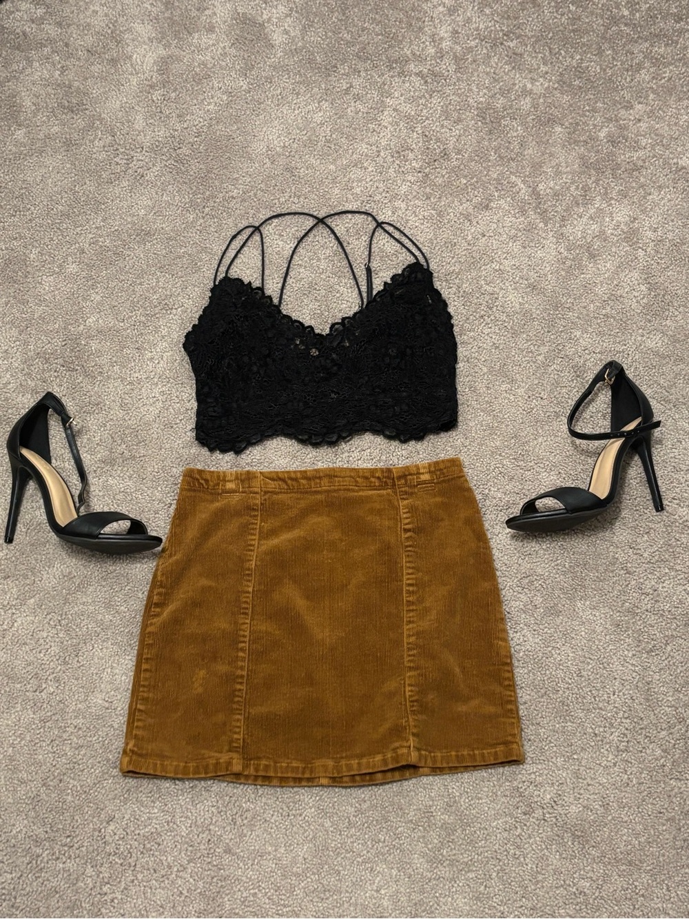 Y2K Corduroy Mini Skirt - Brown